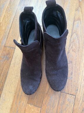 Dark Brown Suede Ankle Boots